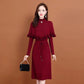 Knitted Dress Women's 2021 Autumn and Winter Temperament Winter Dress Mid-length Bottoming Inner Sleeve Sweater Dress Dress