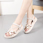Summer Women's Bohemian Sandals Non-slip Slope Heel Korean Casual Sandals All-match Handmade Beaded Flat Sandals