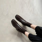 Chelsea Boots Flat Short Boots Autumn and Winter British Style Winter Boots Thick Heel Knitted Stretch Martin Boots Women