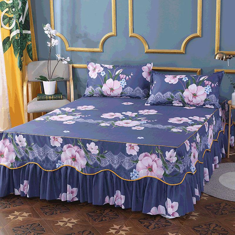 Skin-friendly Sanding Bed Skirt Bedroom Student Dormitory Pillowcase Quilt Cover Bed Cover Bedding