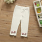Girls' Leggings Children's Spring and Autumn Thin Floral Bow Korean Cropped Trousers Stretch Pants Baby Outer Wear and Inner Wear