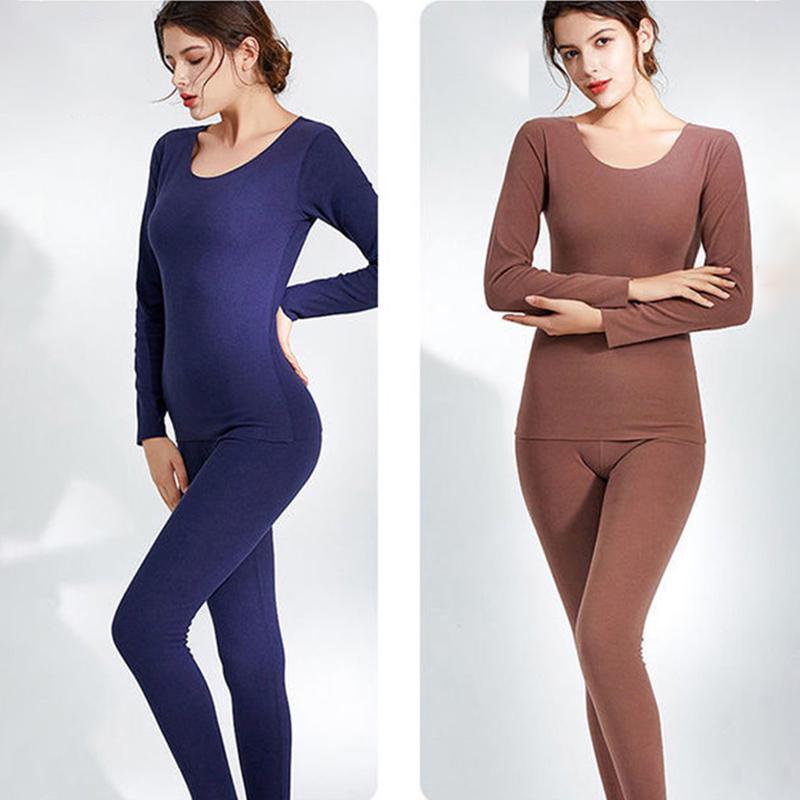 Women Long Sleeve Thermal Underwear Winter Thicken Tight Suit Sexy Pajamas Autumn Windproof High Elasticity Slim Body Comfortable Breathable Versatile