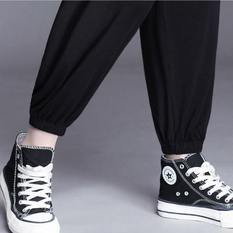 Modal Harem Pants Women's Nine-point Pants Summer Thin Section Falling Feeling Wide Leg Casual All-match Thin High Waist Bloomers