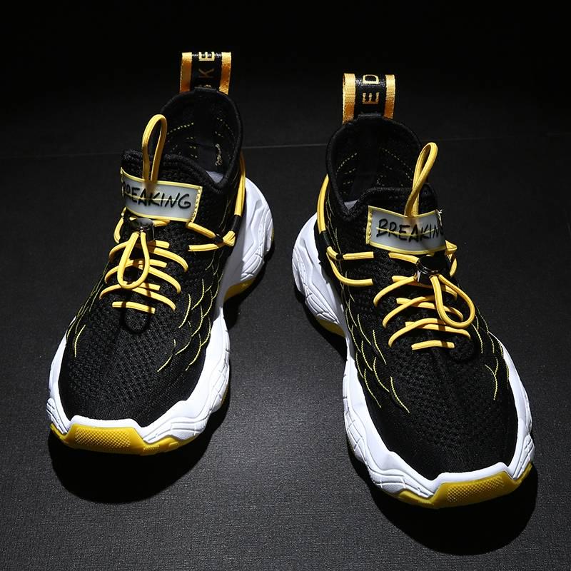 Men Breathable Flying Woven Sneakers Comfortable Light Mesh Running Casual Shoe Fitness Sport Shoes