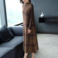 Autumn and Winter Middle-aged and Elderly Thick Dress Long-sleeved Elegant Mother Slim Long Base Skirt