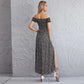Women's Sexy Slit Wrap Chest One-shoulder Floral Dress Temperament One-piece Dress