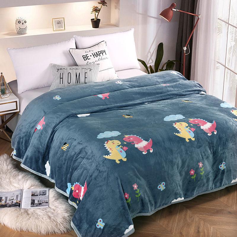 Winter Thick Coral Fleece Blanket Sheet Single Nap Blanket Plus Velvet Mattress Flannel Blanket Double-sided Plus Velvet Warm and Breathable Sheet