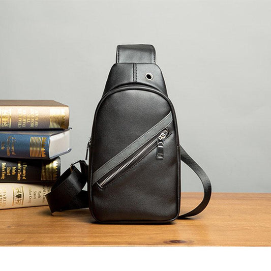 Chest Bag Men Black Waterproof Multi-pocket Crossbody Bag Outdoor Leisure Sports Shoulder Bag