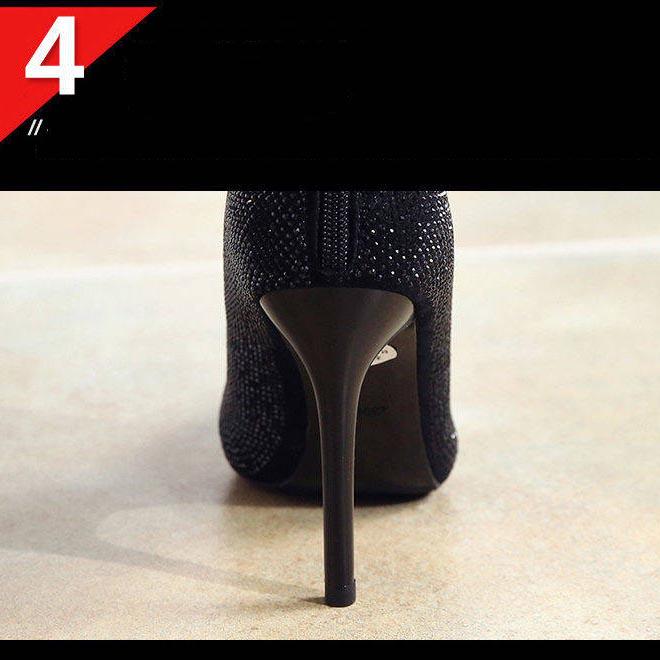 Women Boots Winter Metal Decoration Pointed Toe Ankle Boots Fashion Ladies Shoes Rubber Boots