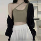 Half Turtleneck Sling Girl Sexy Vest Female with Chest Pad Outside Wear Inside Wear-proof Slim Top Wrap Chest Lingerie Yoga Fitness Sport Bar