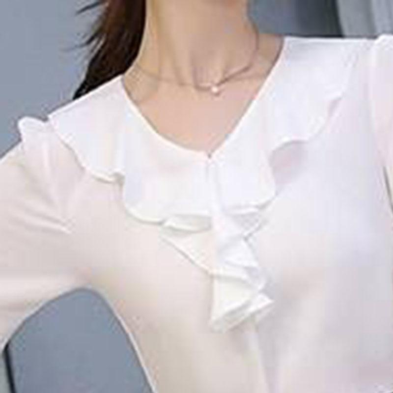 Women's Short Sleeve T-Shirt Flared Sleeve Summer V-Neck Loose Print Top