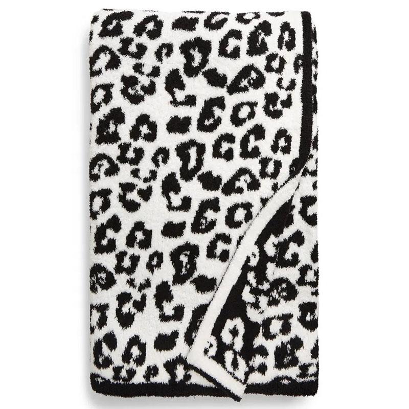 Woolen Blankets Children's Knitted Leopard Blankets Plus Fleece Throw Blankets for Kids Adult