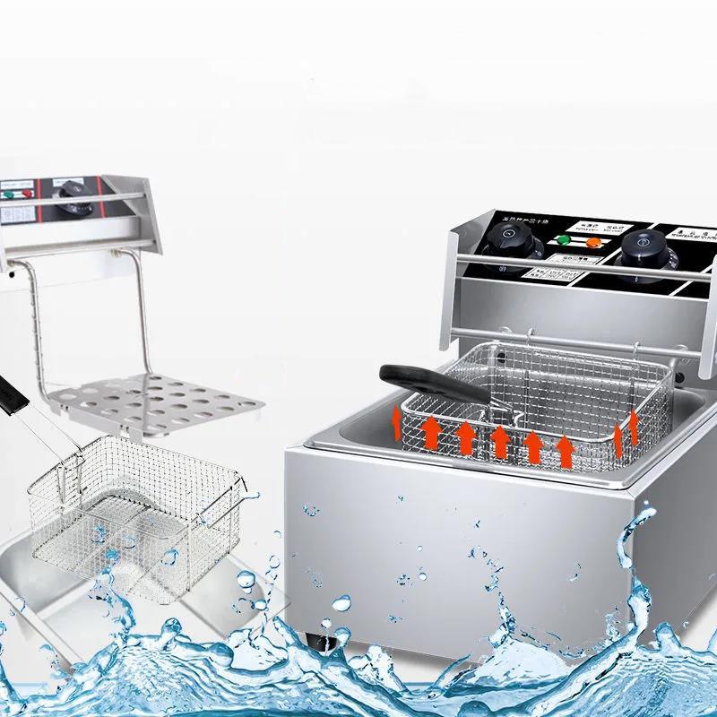 Commercial Electric Fryer Household Thickened French Fries Fritters Fryer Timing Single-cylinder Double-cylinder Fryer Equipment