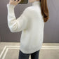 Chenille Lace Pullover Sweater Ladies Large Size Loose Half Turtleneck Sweater Solid Color Bottoming Knit Sweater