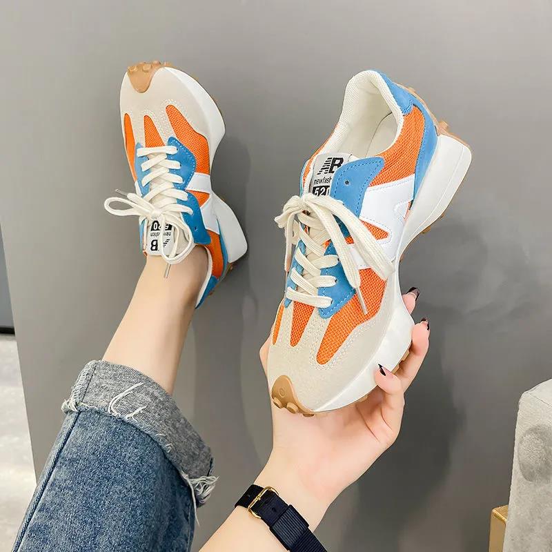 Xiaoman Waist Forrest Gump Shoes Female Korean Version of Thick-soled Mesh Breathable Old Shoes Student Casual Sports Shoes