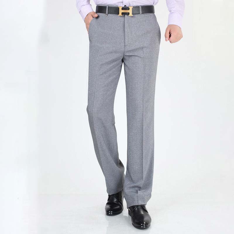 Men's Trousers Summer Thin Section Middle-aged Loose High Waist Business Casual Straight Non-iron Work Pants