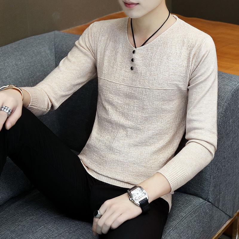 Plus Velvet Thick Men's Sweater Slim Trend Fashion Men's Thin Coat Sweater