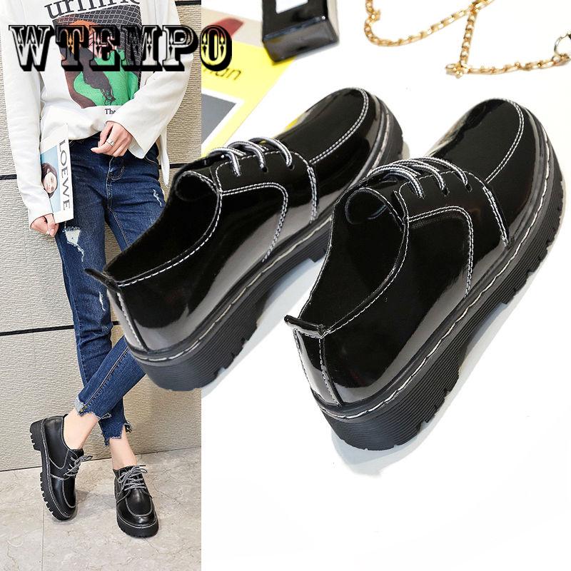 Shoes Student Casual Round Head Small Shoes Women British Thick Bottom Women's Shoes
