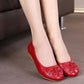 First Layer Cowhide Women Shoes Flat Mother Shoes Large Size Single Shoes Women Leather Peas Shoes Women Soft Soles