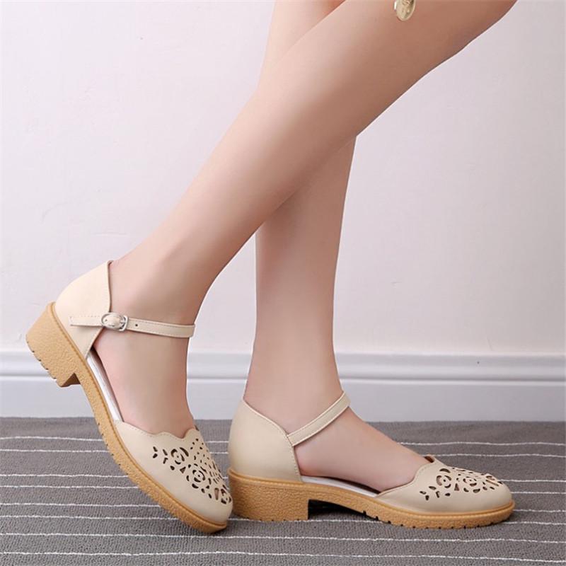 Sandals High Heels Fashion Women Sandals Hollow Out Summer Sweet Girl Student Casual Closed