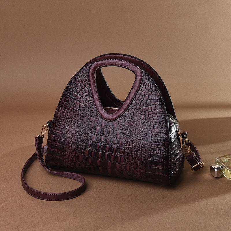 Crocodile Pattern Leather Handbag Female European American Shoulder Messenger Bag Dumplings Package