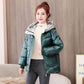 Glossy Cotton-padded Jacket Women's Short Cotton-padded Jacket Loose Bread Clothes Winter Cotton-padded Jacket Hooded Jacket