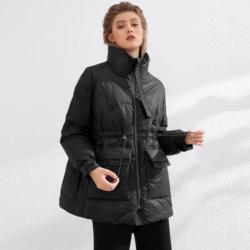 Pure Winter Lightweight Down Jacket Women Thick Warm Batwing Long Sleeve Loose Doudoune Pocket Ultra Light Duck Down