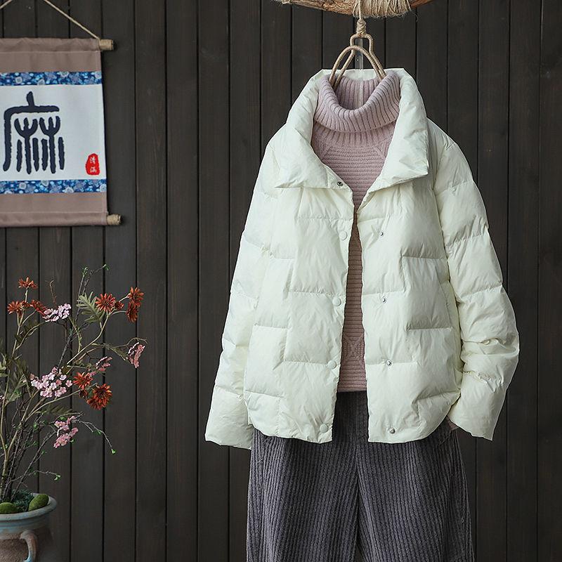 Winter Women's Down Jacket White Duck Down Stand Collar Jacket Warm Winter Jacket Parka Coat Women's Portable Jacket