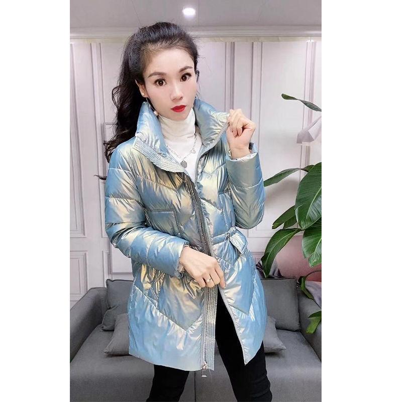 Waterproof Disposable Bright Face Down Padded Jacket Women's Winter Wear  Waist Short Slim Slimming Coat
