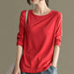 Pure Cotton Long-sleeved T-shirt Spring and Autumn Women's Top Cotton Loose Solid Color Large Size Bottoming Shirt