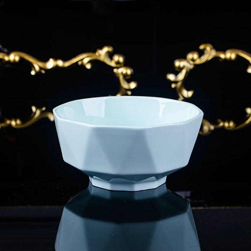 Diamond Bowl Set Creative Japanese-style Pure Color Household Ceramic Rice Bowl Instant Noodle Bowl