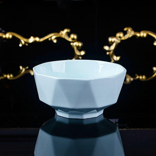 Diamond Bowl Set Creative Japanese-style Pure Color Household Ceramic Rice Bowl Instant Noodle Bowl