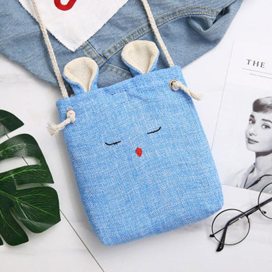 Canvas Small Bag Female Messenger Fashion Student Trend Soft Cute All-match Cartoon Linen One-shoulder Handbag
