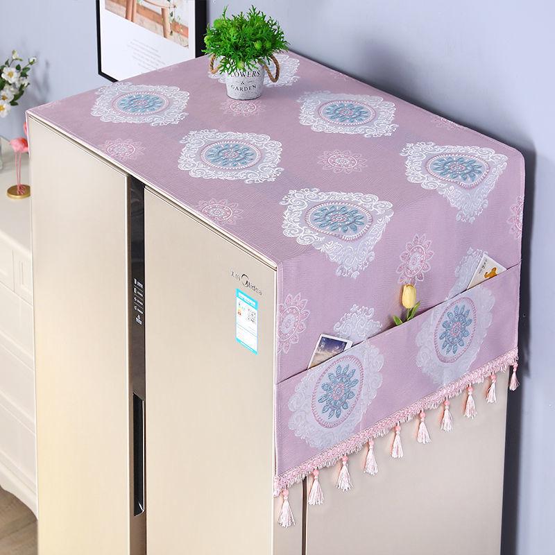 Fridge Dust Cover Washing Machine Cover Household Dust Proof Covers with Storage Pockets