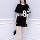 Pure Cotton Casual Sportswear Suit Women's Summer Printing Loose Short-sleeved Shorts Running Two-piece Home Comfort Suit