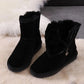 Women's High-top Cotton Shoes Winter Flat Boots Plus Fleece Shoes All-match Warm Girls Snow Boots
