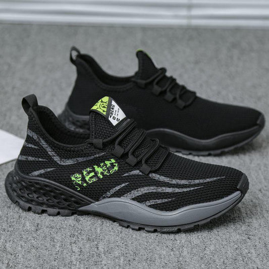 Men's Fashion Trend All-match Mesh Shoes Plus Velvet Sneakers Student Casual Warm Running Shoes