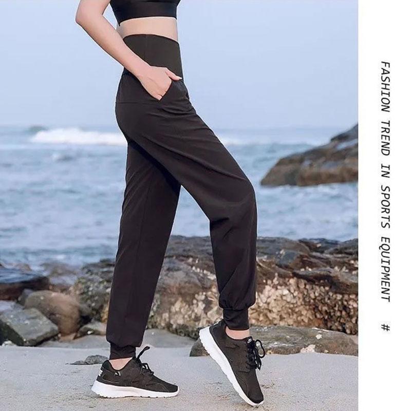 Women's High Waist Sports Pants Loose and Slim Fitness Pants Casual Running Pants Drawstring Pants Drape Yoga Pants Outer Wear Dance Pants