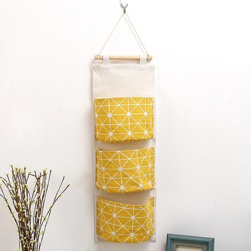 Fabric Cotton Pocket Wall Hanging Storage Bags