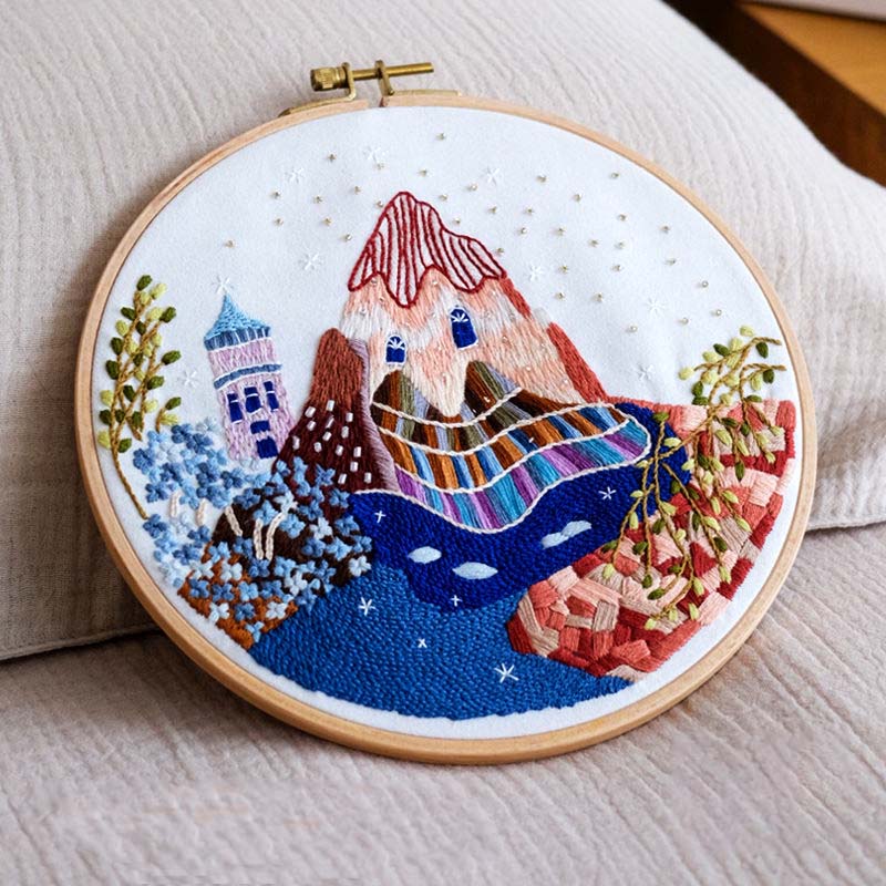 DIY Embroidery Ribbon Set Beginners with Embroidery Shed Sewing Kit Cross-stitch Decoration