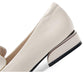 Soft Leather Single Shoes Women's Thick Heel Flat All-match Low-heel Square Toe British Style Retro Square Toe Leather Shoes for Work