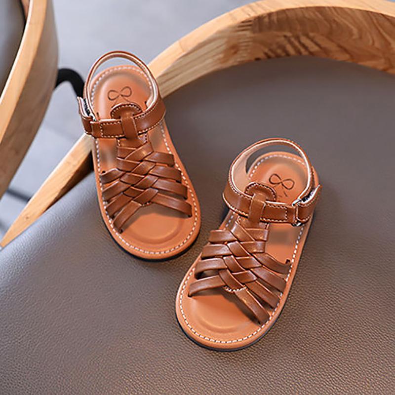 Girls Sandals Summer Princess Net Red Soft Bottom Children's Sports Roman Woven Children's Beach Shoes