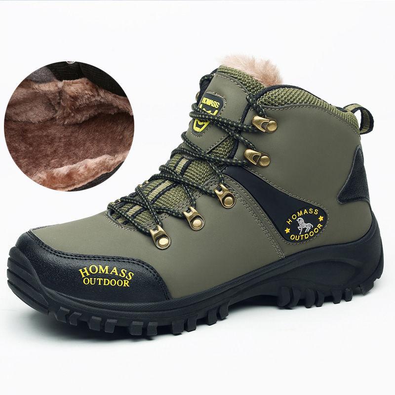 Winter Warm Velvet Boots Men and Women Outdoor Hiking Boots Non-slip Shoes