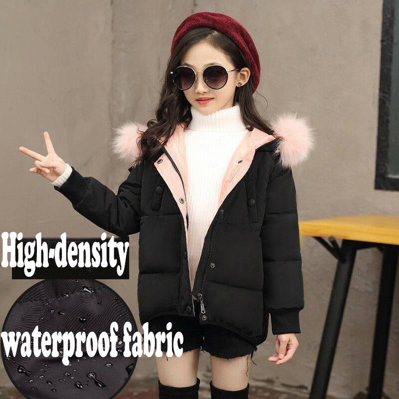Children's Clothing Winter Jacket for Girls Warm Hooded Thick Cotton-Padded Coat Girl Down Jacket