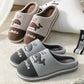Autumn and Winter Cotton Slippers Men's and Women's Slippers Indoor Warmth Flat-bottomed Cotton Shoes with Bear Pattern