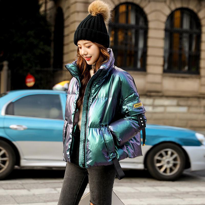 2020 New Ladies Down Jacket Shiny Short Parker Clothing Female Student Fashion Loose Winter Jacket