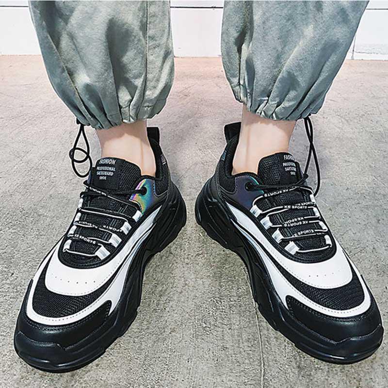 Plus Size39-44 Men Low-top Sneakers Luminous Running Basketball Shoes Breathable Lightweight Non-slip Sock Shoes Wear-resistant Deodorant Skate Shoes