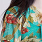 Women's Short Sleeve T-Shirt Summer V-Neck Loose Print Cropped Top