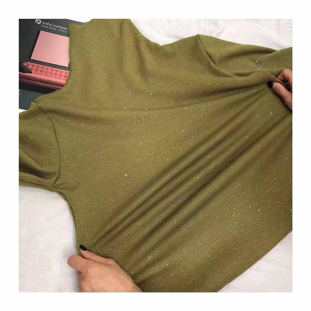 Winter Starry Bottom Shirt Thin Wild Long-sleeve Solid Color Knitted Thin Sweater Outwear
