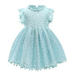 Princess Dress Children's Summer Cotton Dress Girls Korean Style Lace Flying Sleeves Hollow Child